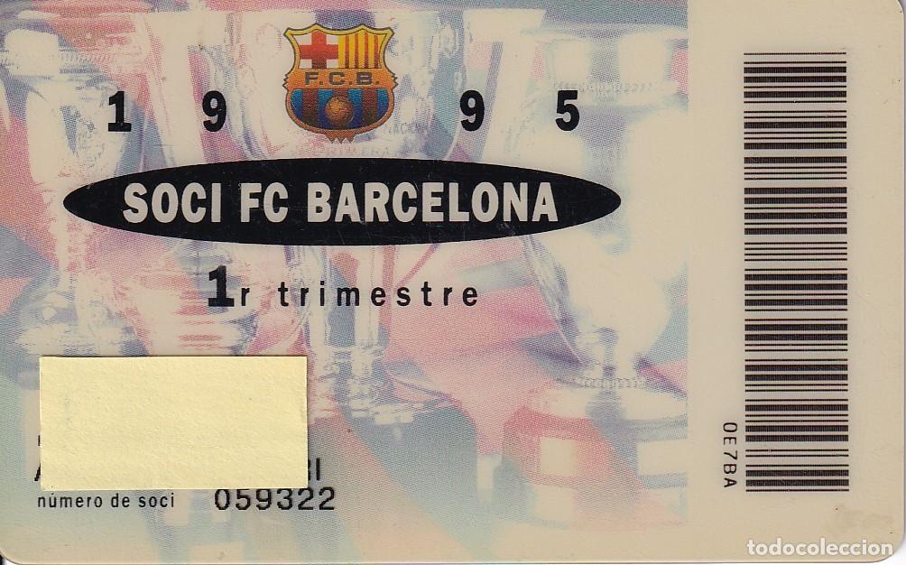 Sports collectibles: CARNET DE SOCIO DE FUTBOL CLUB BARCELONA A&Ntilde;O 1995 DEL 1&ordm; TRIMESTRE (FOOTBALL) BAR&Ccedil;A (LA CAIXA)