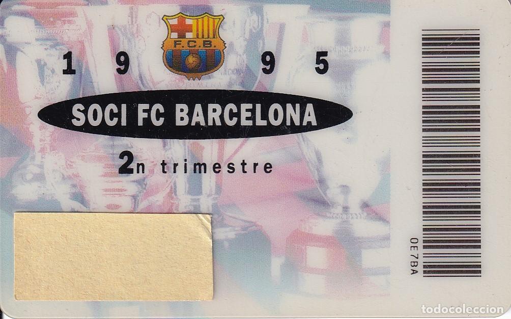 Sports collectibles: CARNET DE SOCIO DE FUTBOL CLUB BARCELONA A&Ntilde;O 1995 DEL 2&ordm; TRIMESTRE (FOOTBALL) BAR&Ccedil;A (LA CAIXA)