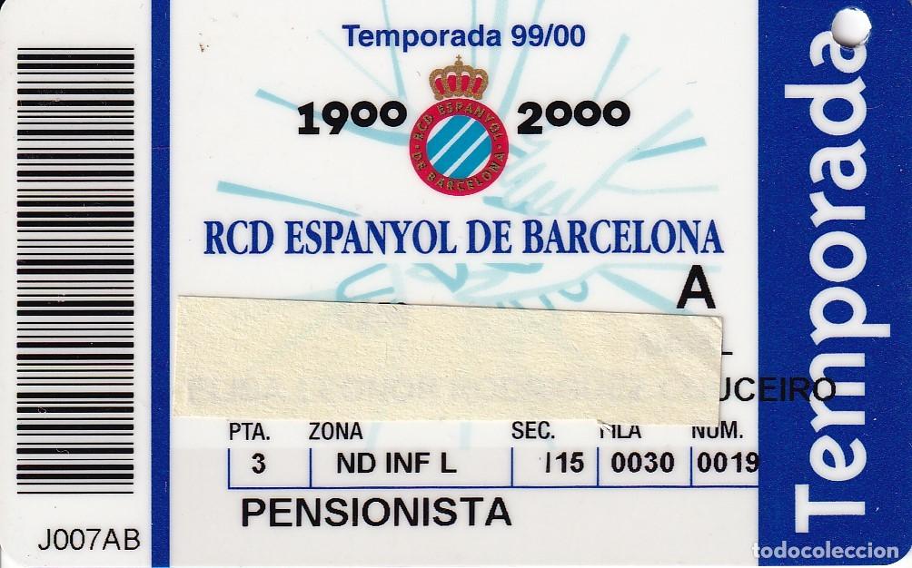 Sports collectibles: CARNET DEL DEPORTIVO ESPA&Ntilde;OL DEL A&Ntilde;O 1999/00 PENSIONISTA (FUTBOL-FOOTBALL) ESPANYOL