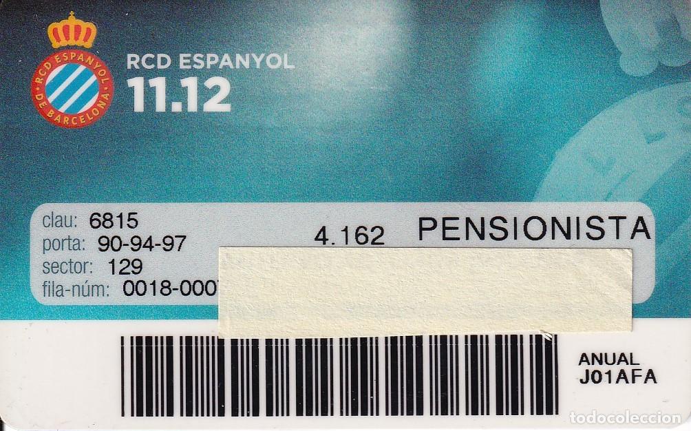 Sammelleidenschaft Sport: CARNET DEL DEPORTIVO ESPA&Ntilde;OL DEL A&Ntilde;O 2011/12 PENSIONISTA (FUTBOL-FOOTBALL) ESPANYOL
