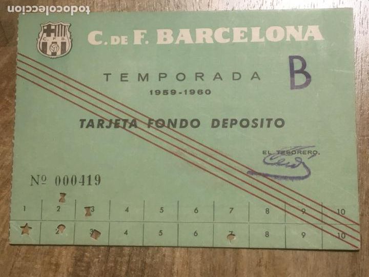 Coleccionismo deportivo: futbol club barcelona carnet de socio 1959 1960