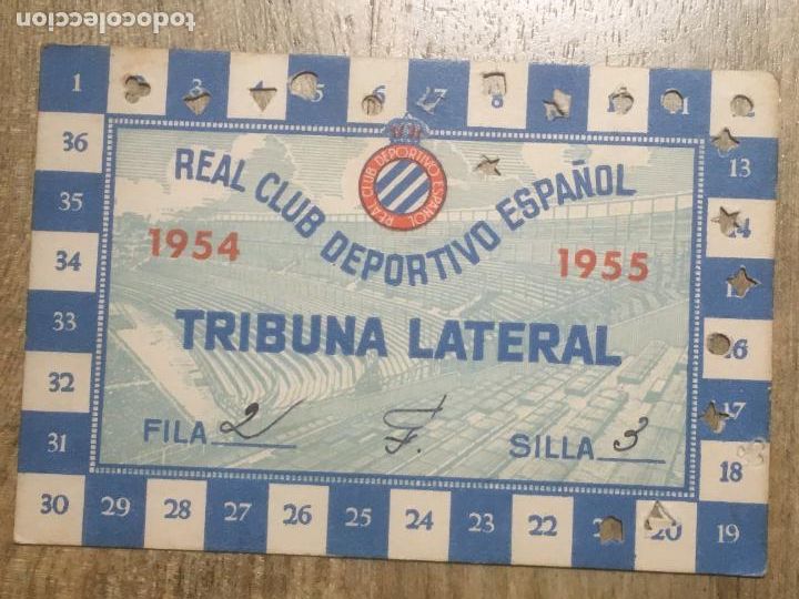 Coleccionismo deportivo: real club deportivo espa&ntilde;ol carnet de socio 1954 1955