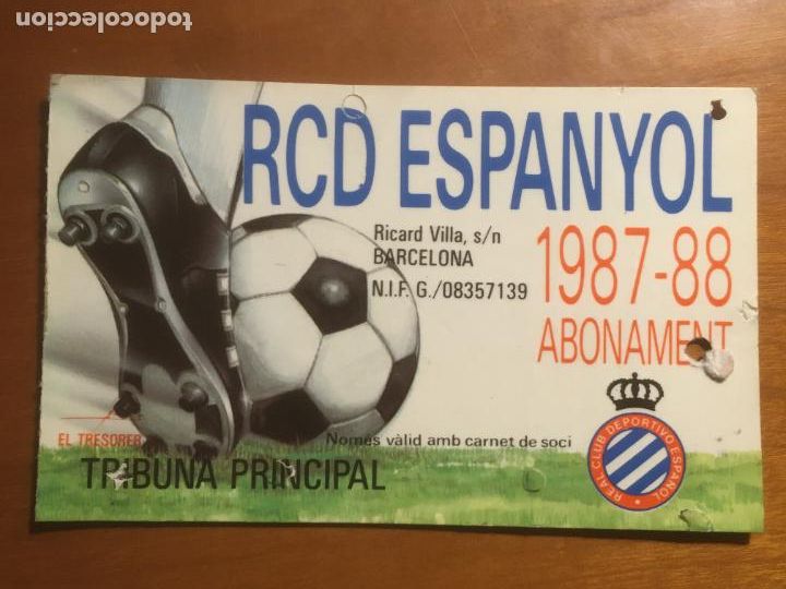 Sports collectibles: real club deportivo espa&ntilde;ol 1987 1988 87 88 carnet original antiguo