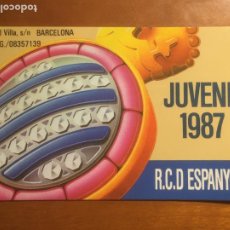 Coleccionismo deportivo: REAL CLUB DEPORTIVO ESPAÑOL 1987 CARNET JUVENIL ORIGINAL ANTIGUO