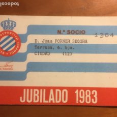 Coleccionismo deportivo: REAL CLUB DEPORTIVO ESPAÑOL 1983 CARNET JUBILADO ORIGINAL ANTIGUO