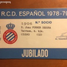 Coleccionismo deportivo: REAL CLUB DEPORTIVO ESPAÑOL 1978 CARNET JUBILADO ORIGINAL ANTIGUO