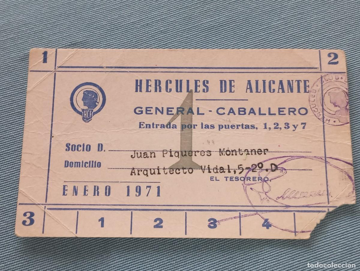 Sports collectibles: ANTIGUO PASE ABONO DE FUTBOL DEL HERCULES C.F SOCIO TEMPORADA 1971