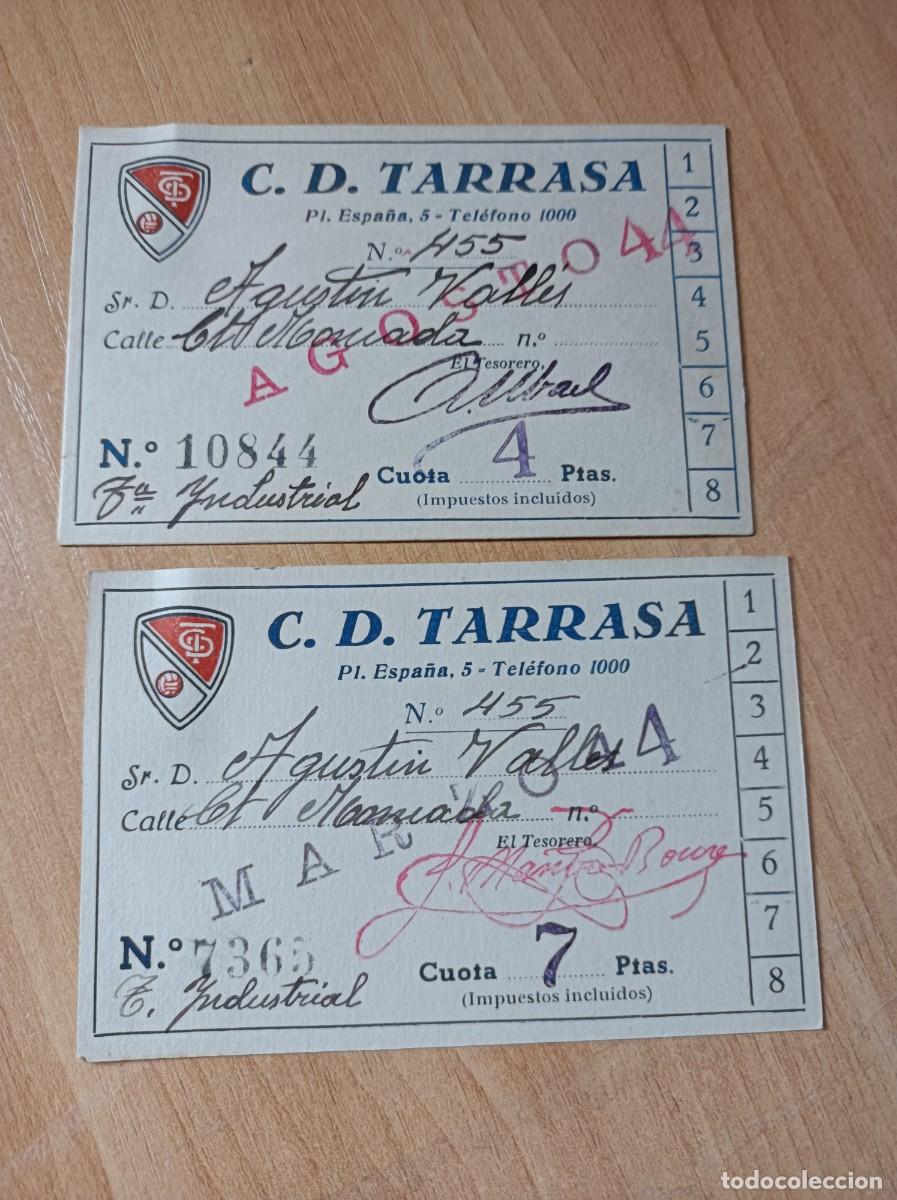 Sports collectibles: Carnets C.D. Tarrasa, marzo y agosto de 1944