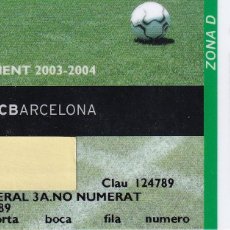 Collezionismo sportivo: CARNET DE SOCIO DE FUTBOL CLUB BARCELONA AÑO 2003-2004 ZONA D (RARO) (FOOTBALL) BARÇA