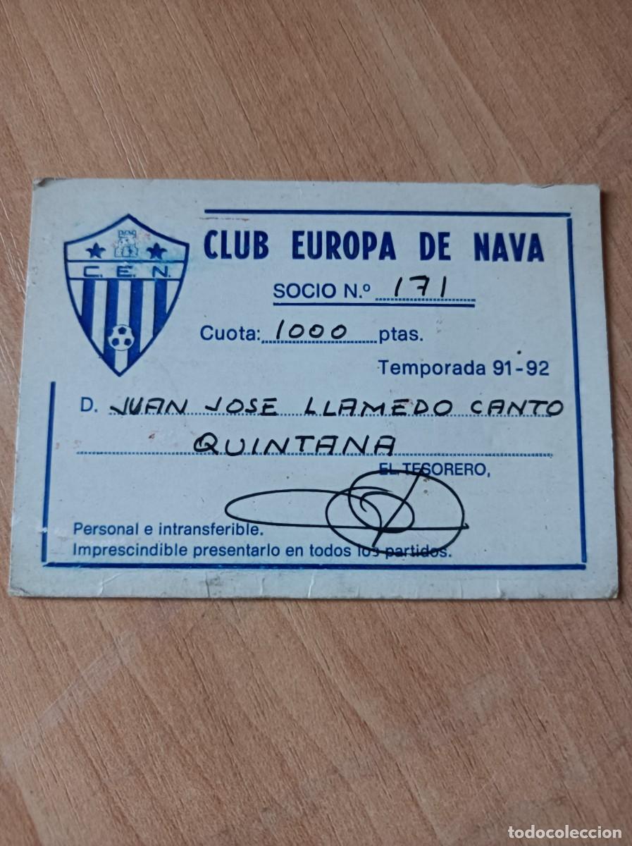 Sammelleidenschaft Sport: Carnet f&uacute;tbol Europa de Nava 1991-92
