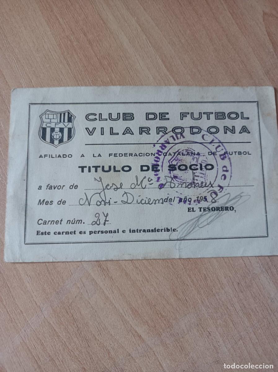 Sports collectibles: Carnet CF Vilarrodona 1949-50