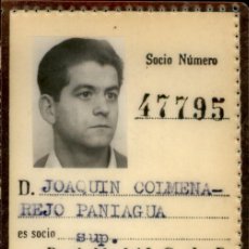 Coleccionismo deportivo: AÑO 1956 - CARNET DE SOCIO DEL REAL MADRID C. F. CLUB DE FUTBOL -