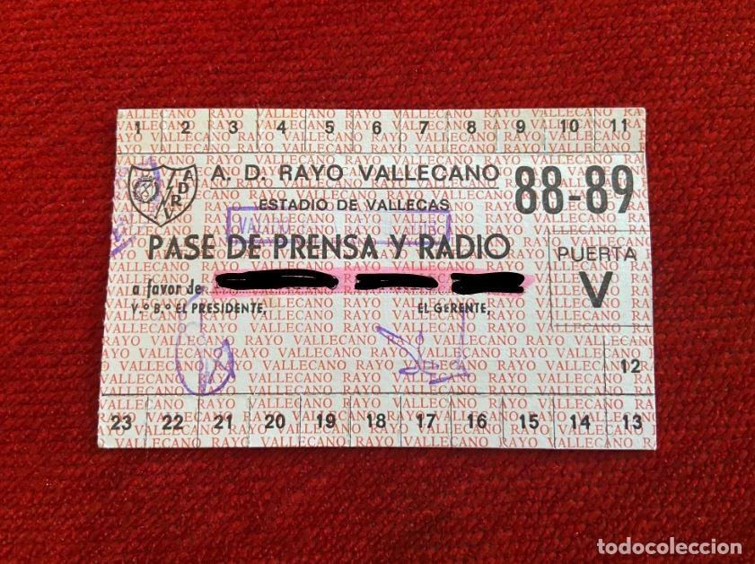 Collezionismo sportivo: R25706 CARNET PASE DE PRENSA RAYO VALLECANO ESTADIO DE VALLECAS 88 89 1988 1989 SOCIO ABONO ASCENSO