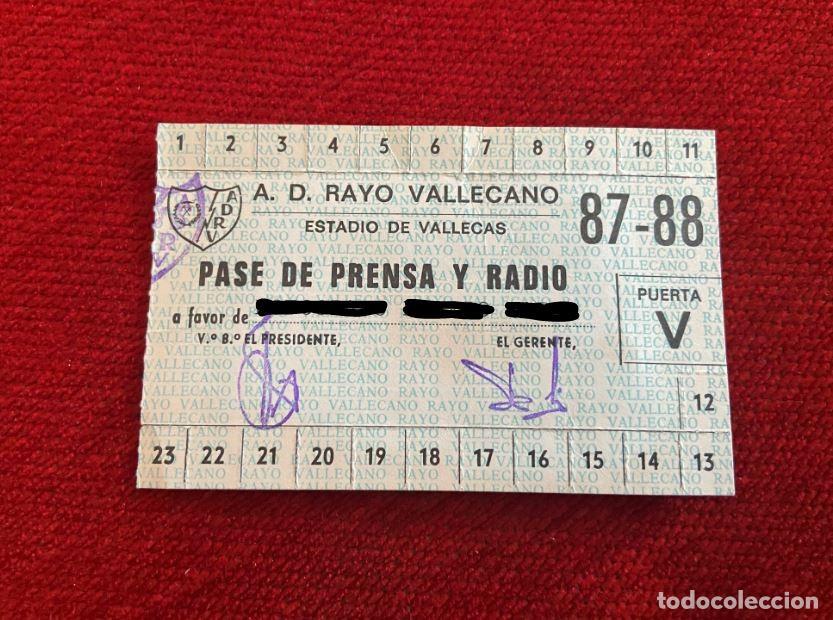 Sammelleidenschaft Sport: R25707 CARNET PASE DE PRENSA Y RADIO RAYO VALLECANO ESTADIO DE VALLECAS 87 88 1987 1988 SOCIO ABONO