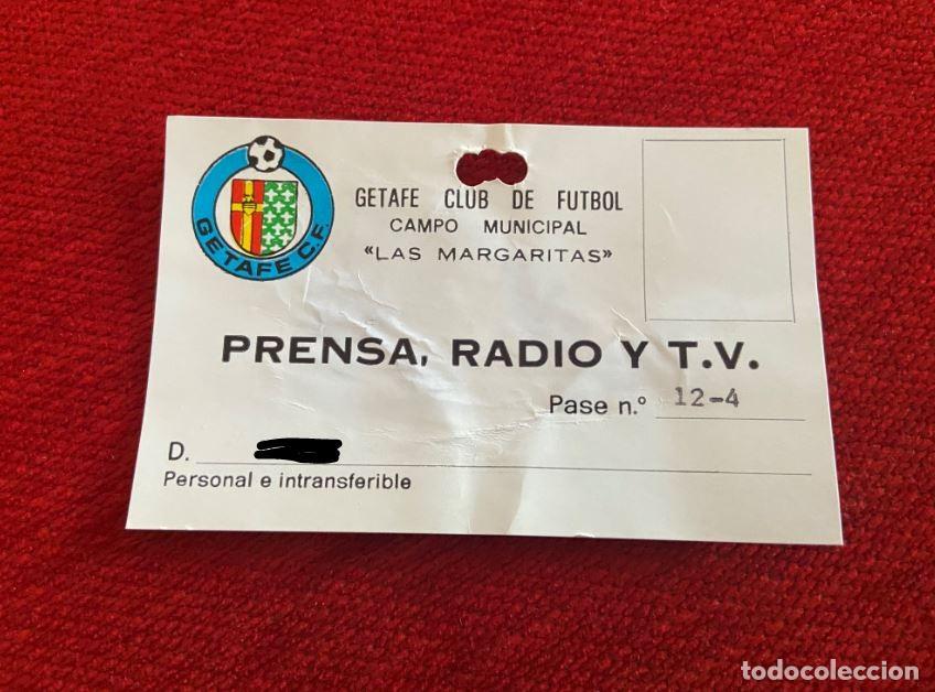 Sammelleidenschaft Sport: R25716 CARNET PASE DE PRENSA RADIO Y TELEVISION GETAFE CAMPO LAS MARGARITAS A&Ntilde;OS 80 90