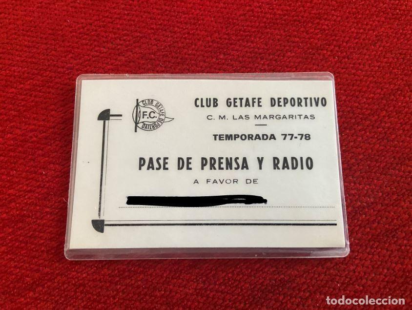 Sammelleidenschaft Sport: R25717 CARNET PASE DE PRENSA RADIO GETAFE DEPORTIVO CAMPO LAS MARGARITAS 77 78 1977 1978 SOCIO ABONO
