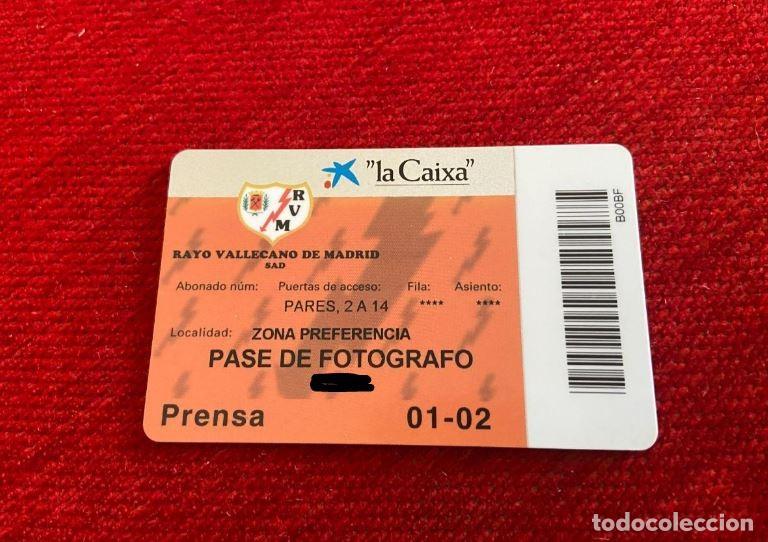 Sammelleidenschaft Sport: R25817 CARNET PASE DE PRENSA RAYO VALLECANO LIGA TEMPORADA 01 02 2001 2002 SOCIO ABONO