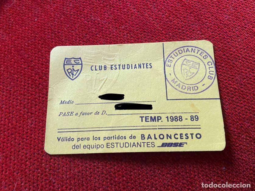 Sammelleidenschaft Sport: R25978 CARNET CLUB ESTUDIANTES BALONCESTO TEMPORADA 88 89 1988 1989 ABONO SOCIO
