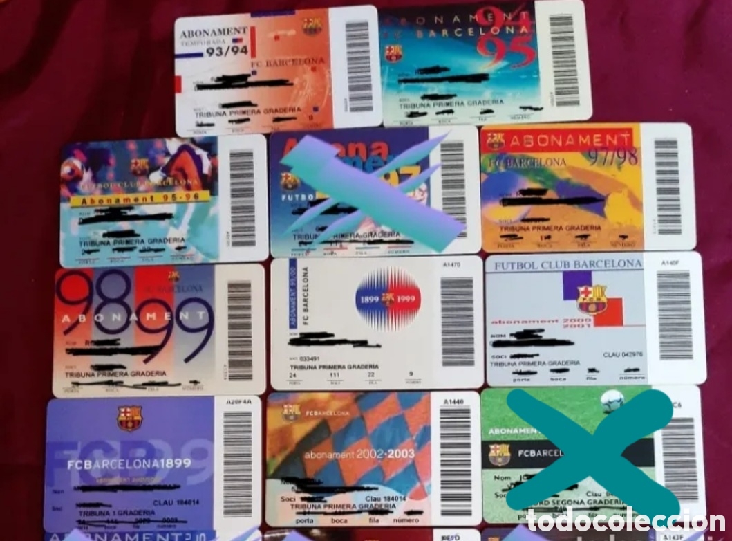 Sammelleidenschaft Sport: Carnet de ABONO de socio F&uacute;tbol Club Barcelona a elegir entre los de la foto.