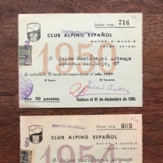 Coleccionismo deportivo: AÑO 1950 Y 1954. CLUB ALPINO ESPAÑOL. CARNET DE SOCIO. ALPINISMO.