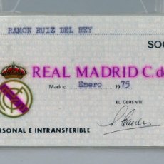Coleccionismo deportivo: CARNET DE SOCIO REAL MADRID 1975 PLASTIFICADO CON NOMBRE Y FOTO USUARIO