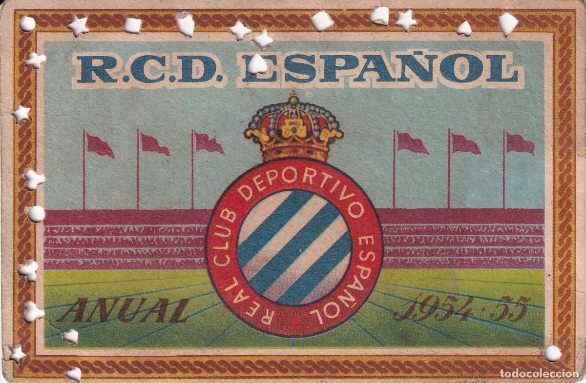Sports collectibles: CARNET DE FUTBOL REAL CLUB DEPORTIVO ESPA&Ntilde;OL TEMPORADA 1954-1955 (ANUAL)