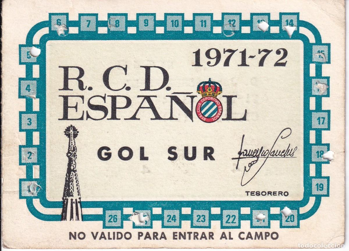 Sports collectibles: CARNET DE FUTBOL REAL CLUB DEPORTIVO ESPA&Ntilde;OL TEMPORADA 1971-1972 (GOL SUR)