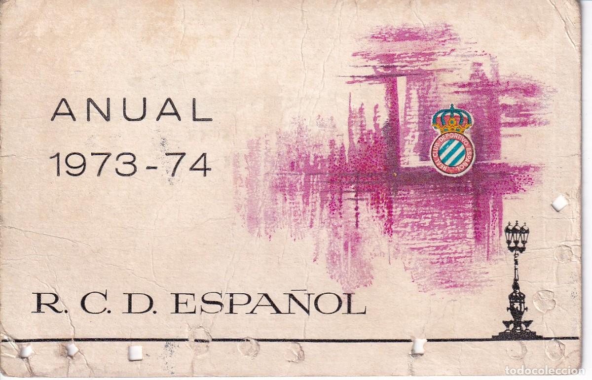 Sports collectibles: CARNET DE FUTBOL REAL CLUB DEPORTIVO ESPA&Ntilde;OL TEMPORADA 1973-1974 (ANUAL)