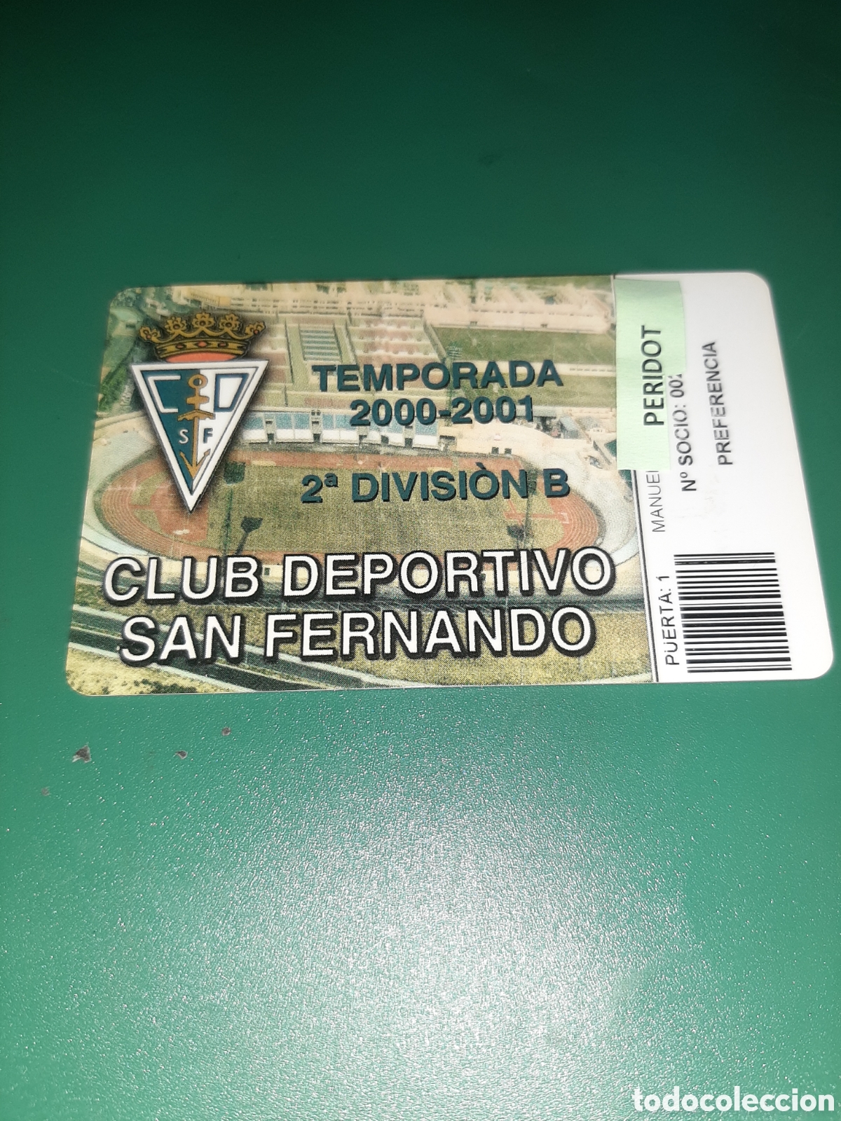 Sports collectibles: Carnet Futbol Club Deportivo San Fernando 2000/2001 2&deg;B