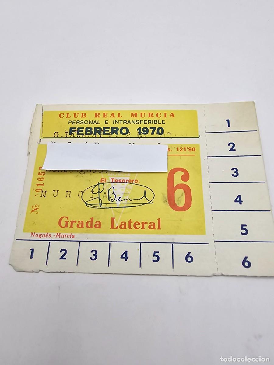 Sports collectibles: Pase abono carnet futbol club Real Murcia 1970 febrero