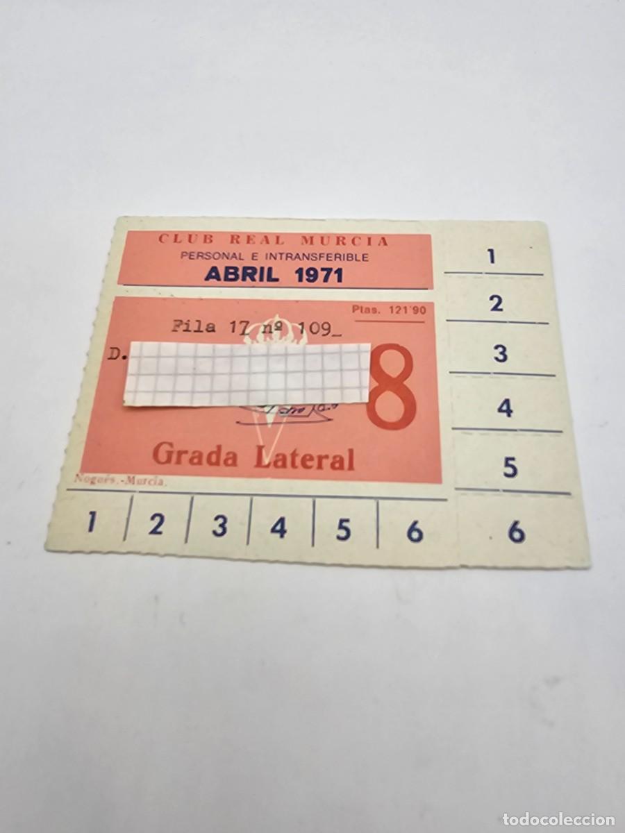 Sports collectibles: Pase abono carnet futbol club Real Murcia 1971 abril