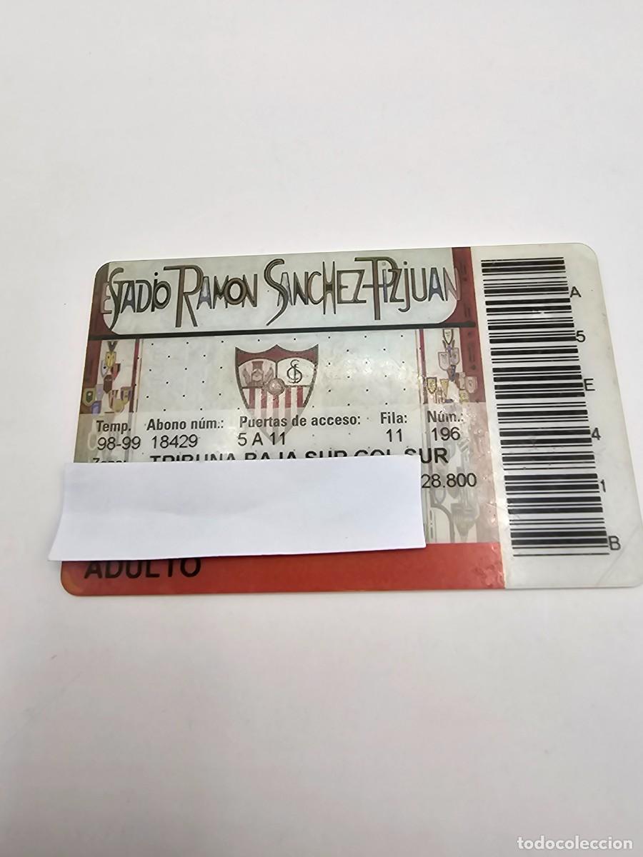 Sports collectibles: carnet socio abonado pase f&uacute;tbol Sevilla f c club 1998 1999 adulto