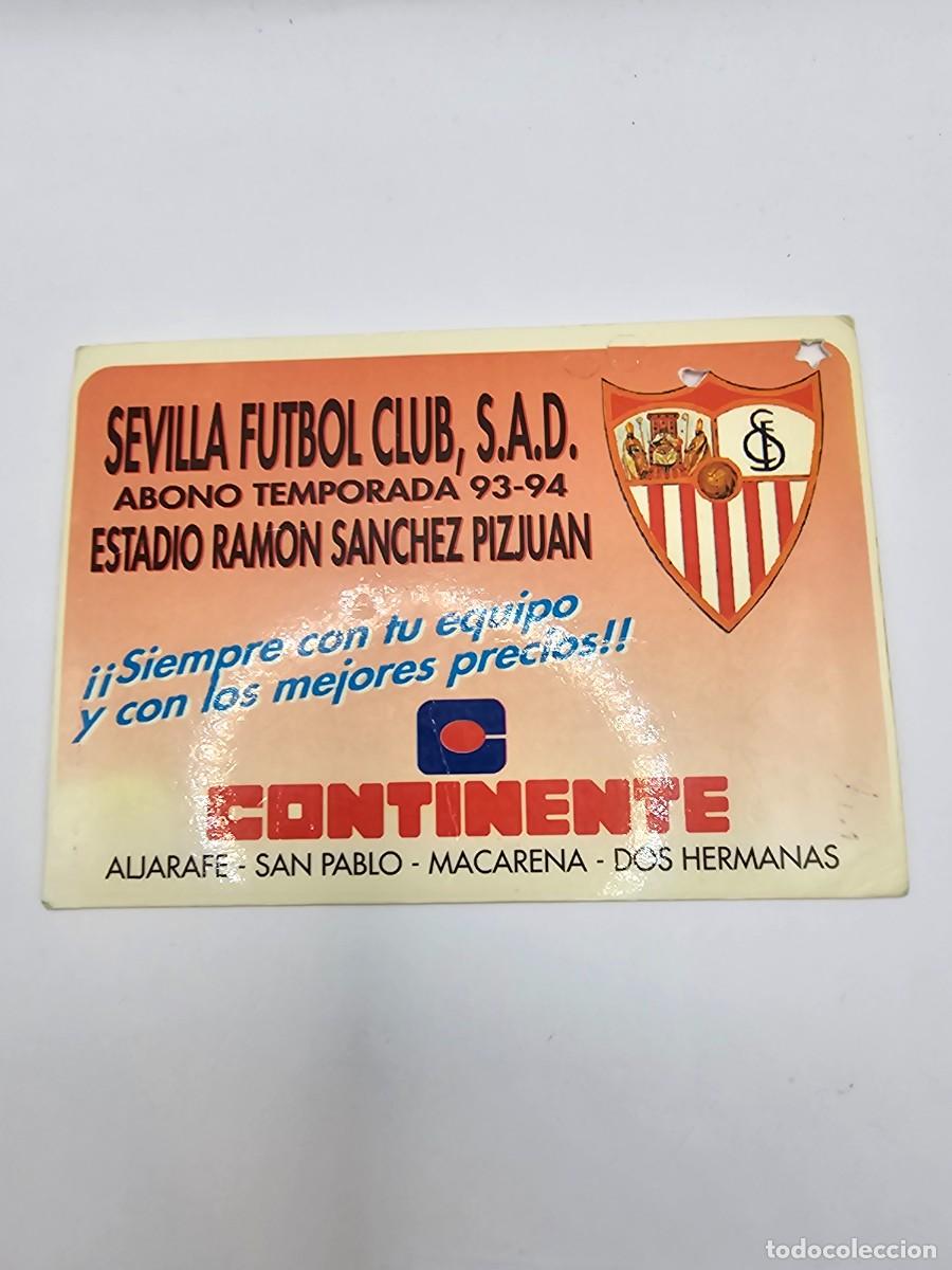 Sports collectibles: carnet socio abonado pase f&uacute;tbol Sevilla f c club 1993- 1994
