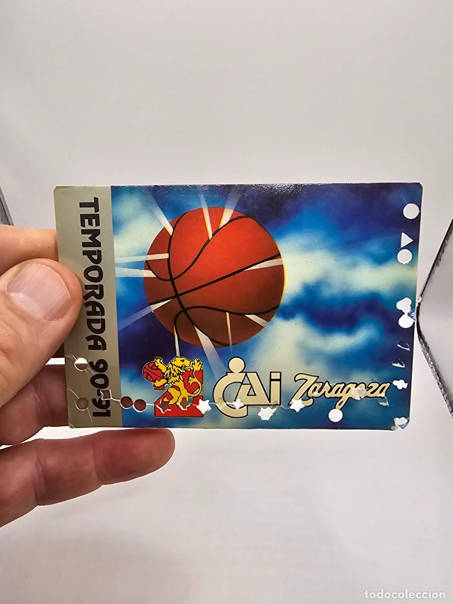Sports collectibles: carnet socio abonado pase baloncesto ca&iacute; zaragoza 1990 1991