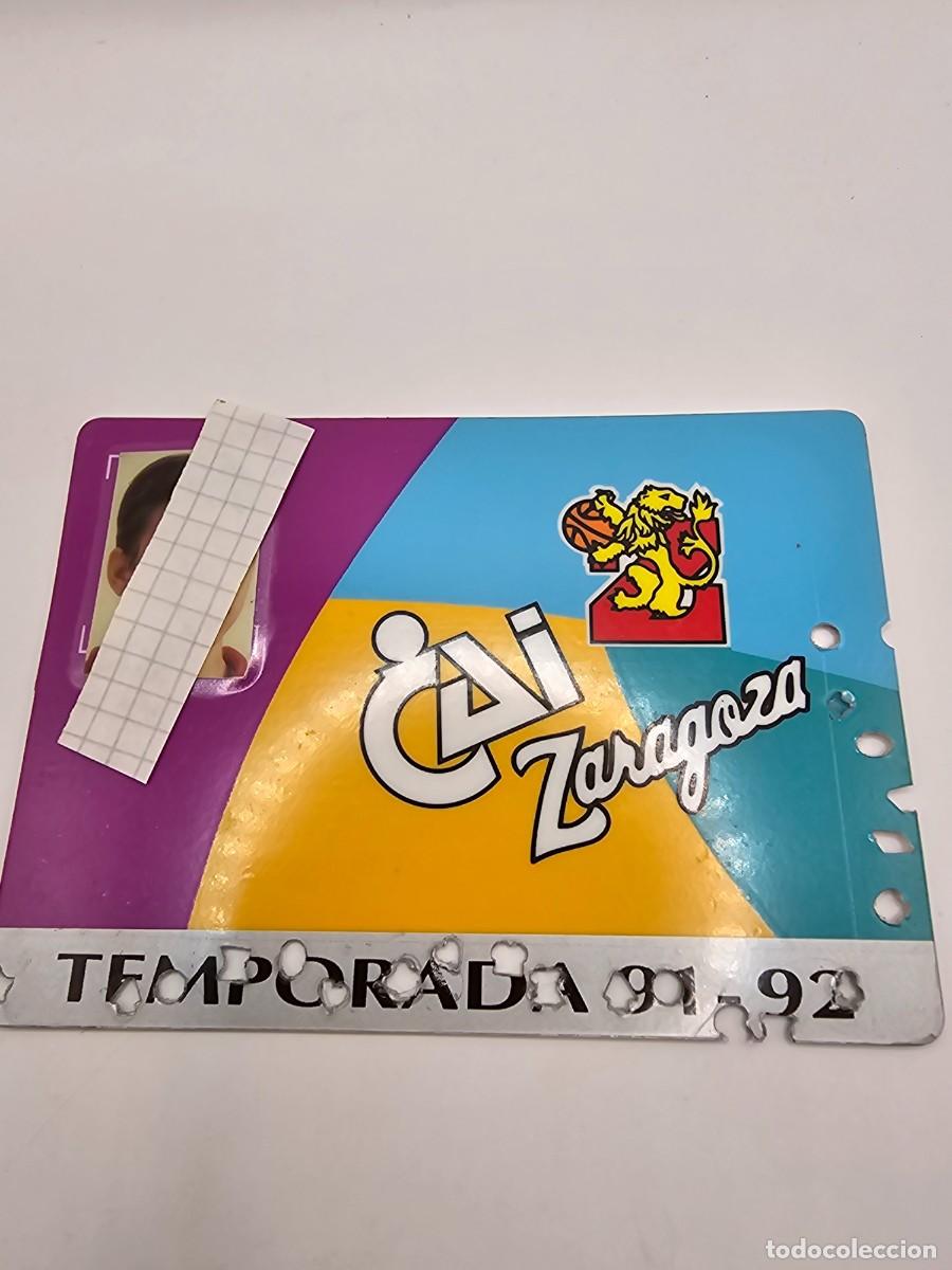 Sports collectibles: carnet socio abonado pase baloncesto ca&iacute; zaragoza 1991 1992