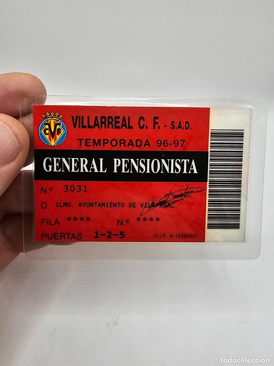 Sports collectibles: carnet pase abonado f&uacute;tbol Villarreal club 96 97 general pensionista