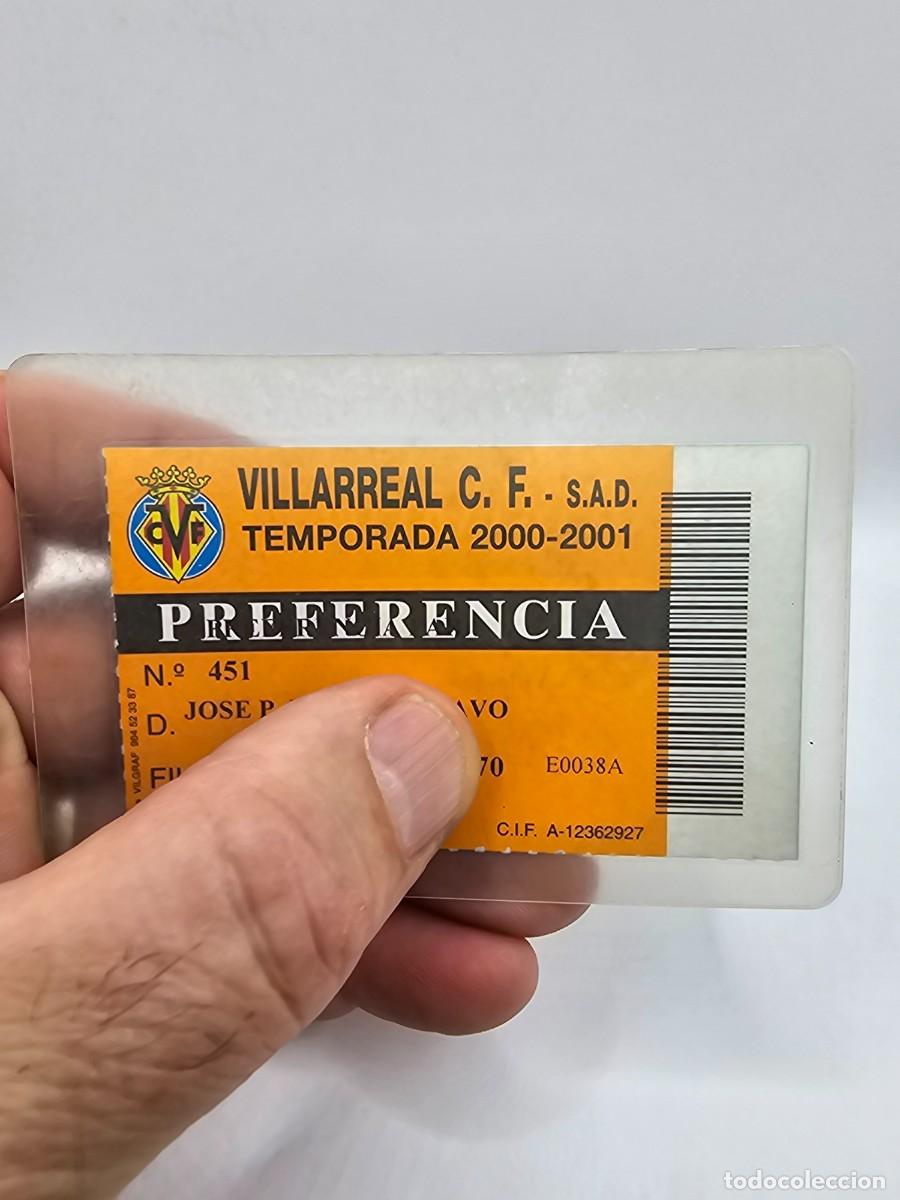 Sports collectibles: carnet pase abonado f&uacute;tbol Villarreal club 2000 2001