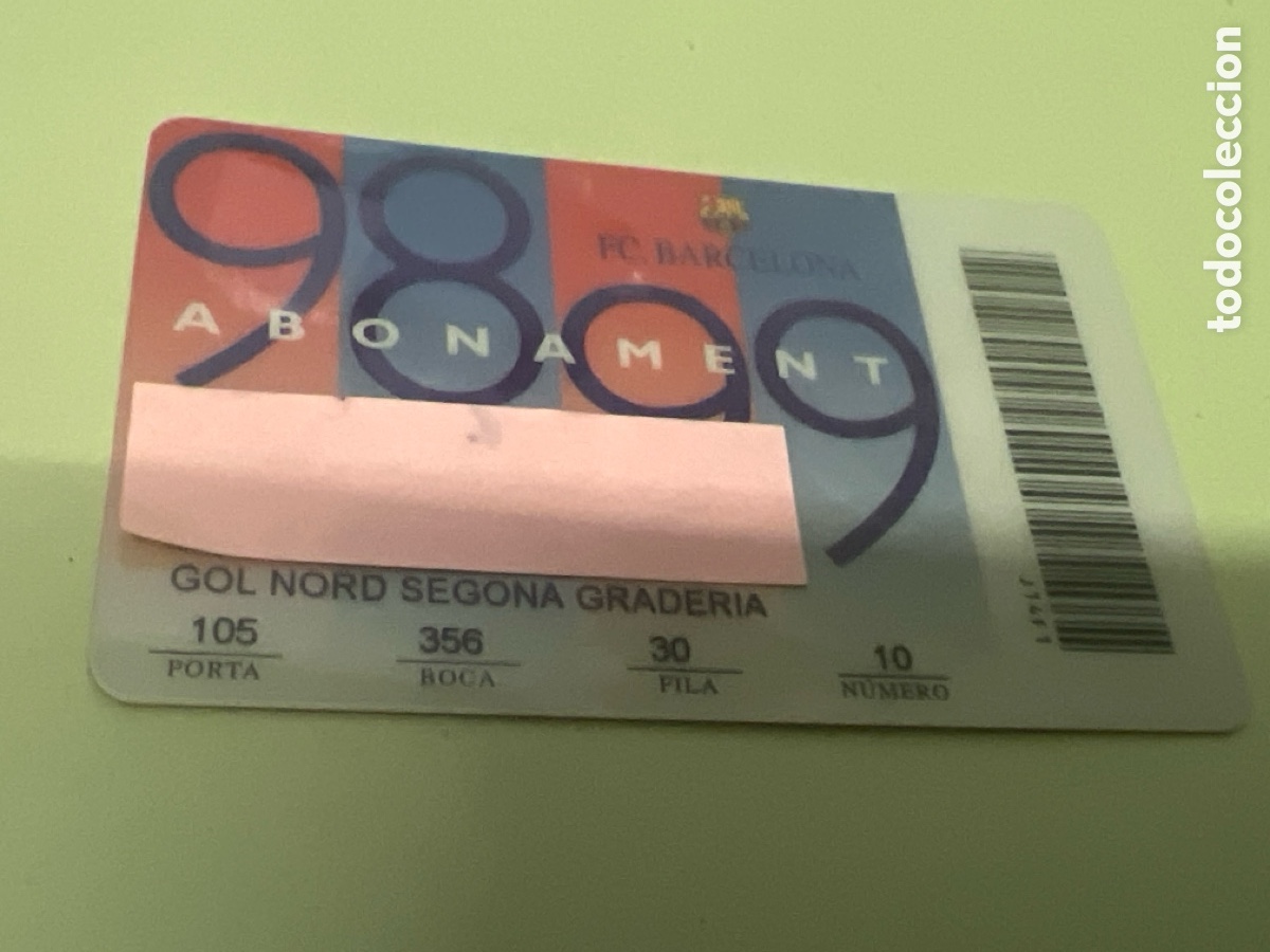 Coleccionismo deportivo: carnet socio del barcelona 98 99 - Foto 1