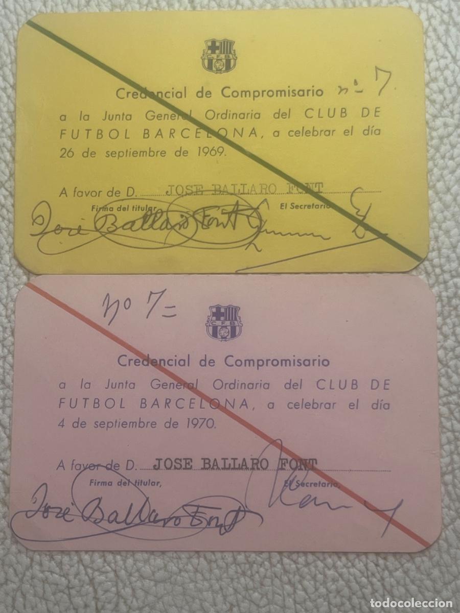 Sports collectibles: CLUB DE FUTBOL BARCELONA CARNET CREDENCIAL DE COMPROMISO 1969 Y 1970