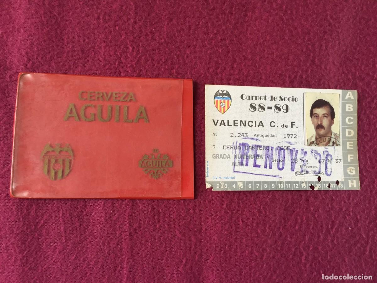 Sports collectibles: CARNET SOCIO 1988 1989 88-89 VALENCIA CF LUIS CASANOVA CON PUBLICIDAD CERVEZAS EL AGUILA