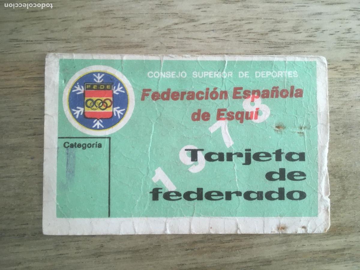 Sports collectibles: federacion espa&ntilde;ola de esqui tarjeta de federado carnet original antiguo 1978