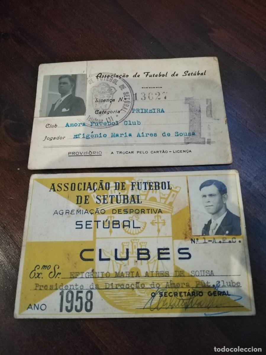 Sports collectibles: Carnets de jugador y presidente del Amora y Associacao de Futebol de Setubal. Portugal.