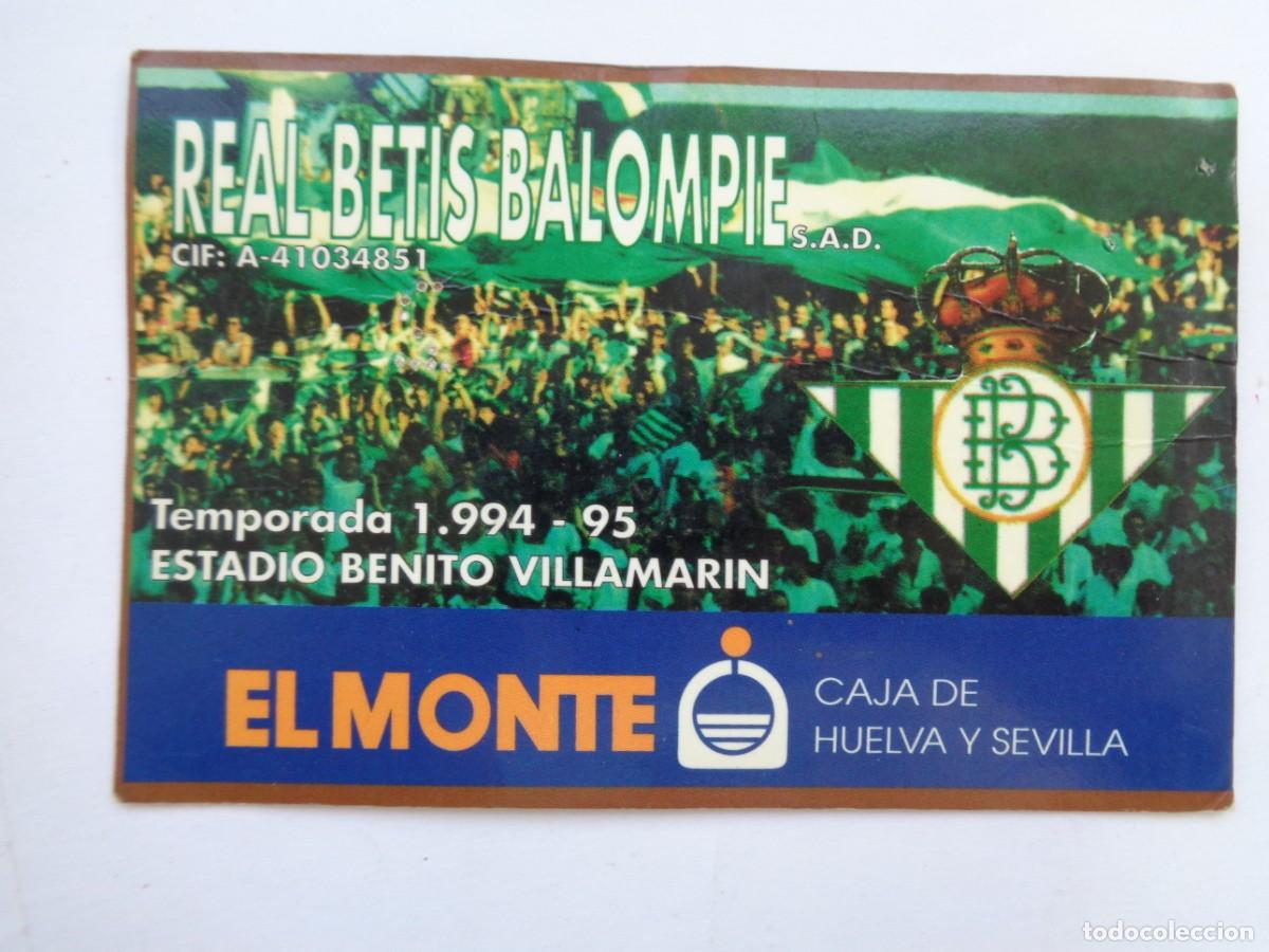 Sports collectibles: REAL BETIS BALOMPI&Eacute; : CARNET DE SOCIO , TEMPORADA 1994 - 95