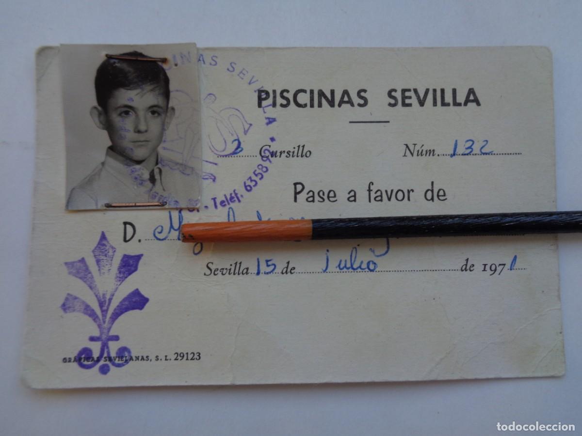 Sammelleidenschaft Sport: PISCINAS SEVILLA - CURSILLO INFANTIL DE NATACION : CARNET , PASE DE NI&Ntilde;O. SEVILLA 1971