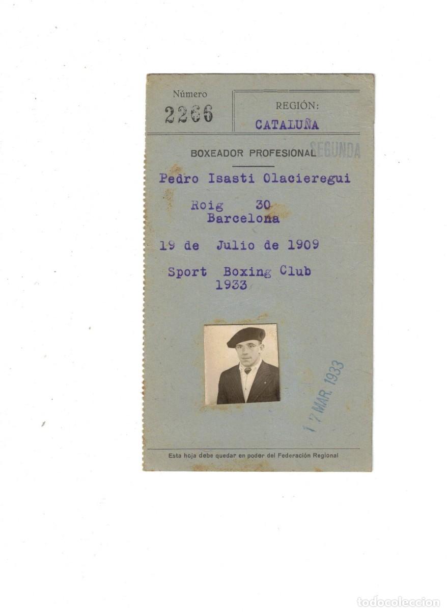 Sammelleidenschaft Sport: BOXEO. CARNET. PEDRO ISASTI. SPORT BOXING CLUB 1933