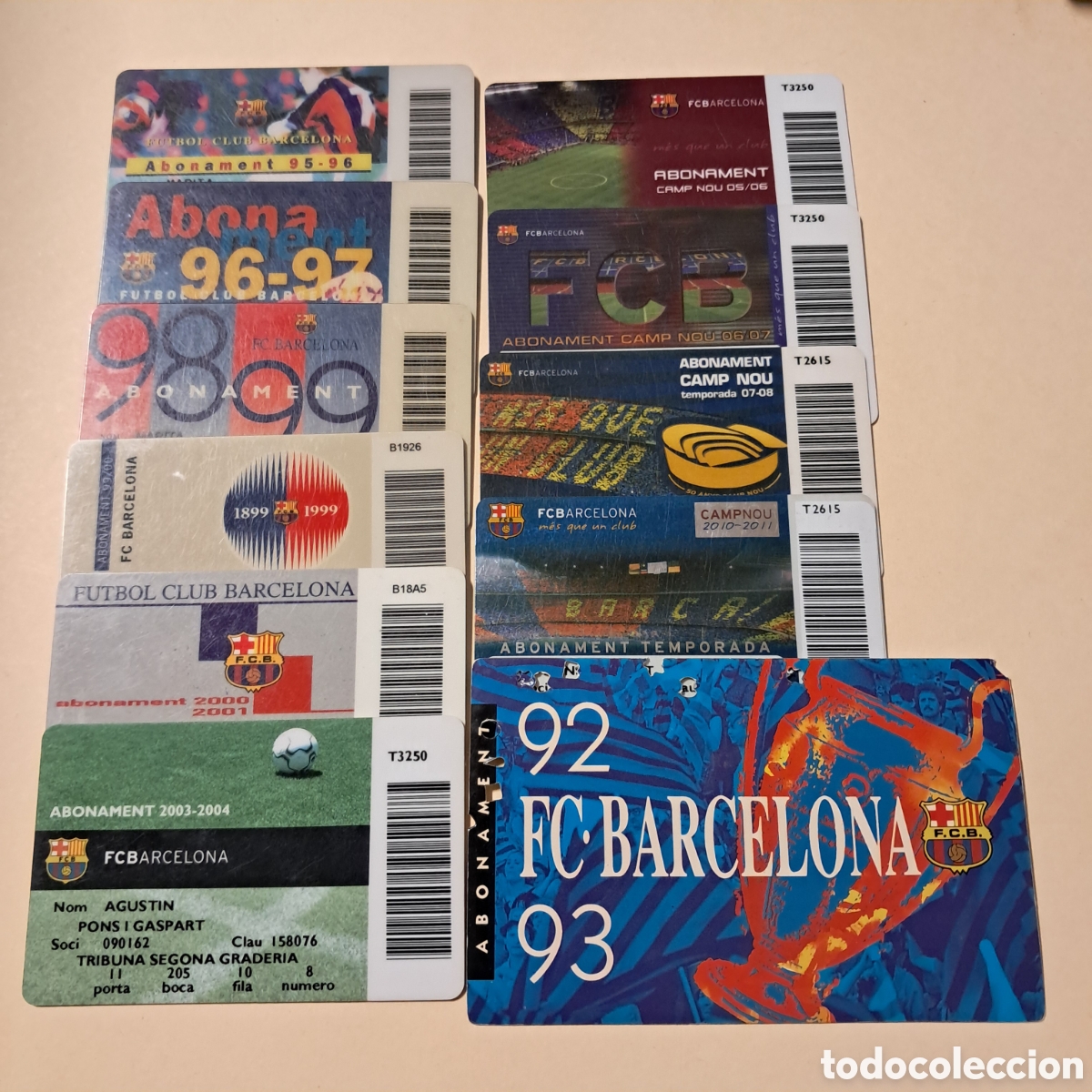 Sammelleidenschaft Sport: 11 ABONAMENT FC BARCELONA BAR&Ccedil;A TRIBUNA 2&ordf; GRADERIA