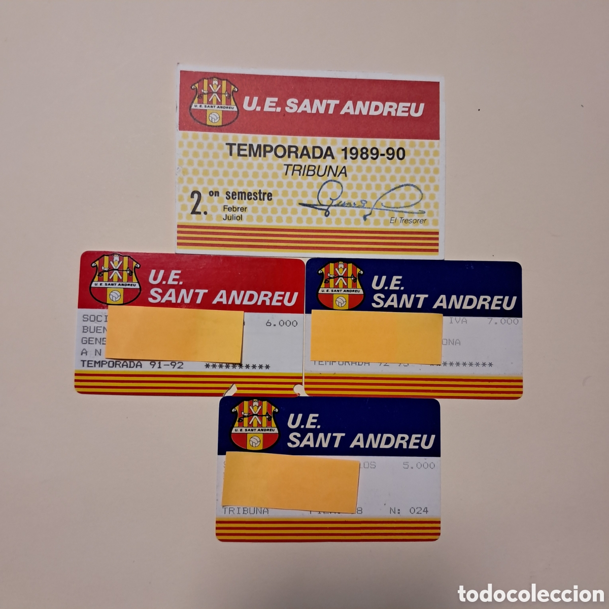 Sammelleidenschaft Sport: 4 CARNETS U.E. SANT ANDREU 89-90, 91-92, 92-93