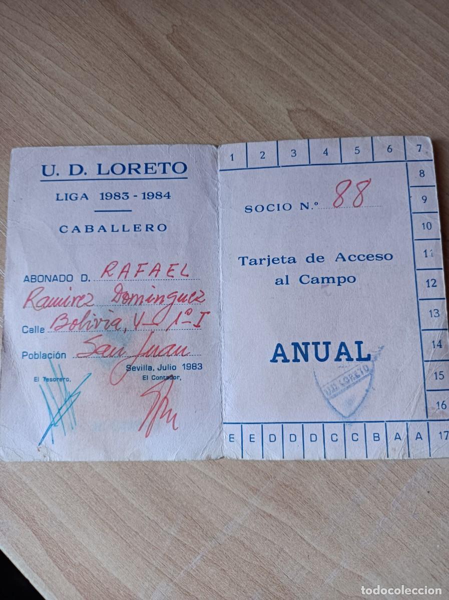 Coleccionismo deportivo: Carnet U.D. Loreto 1983-84 - Foto 2