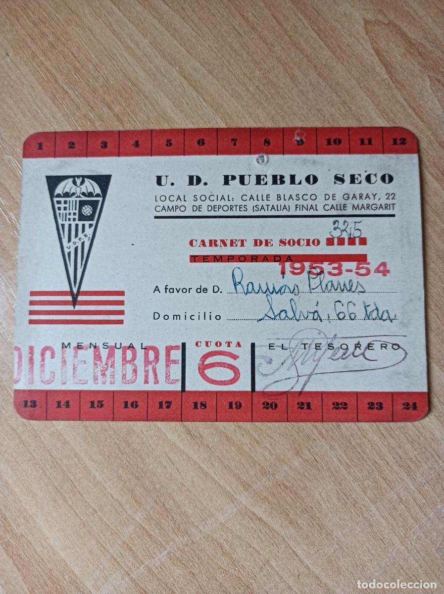 Sports collectibles: Carnet U.D. Pueblo Seco 1953-54