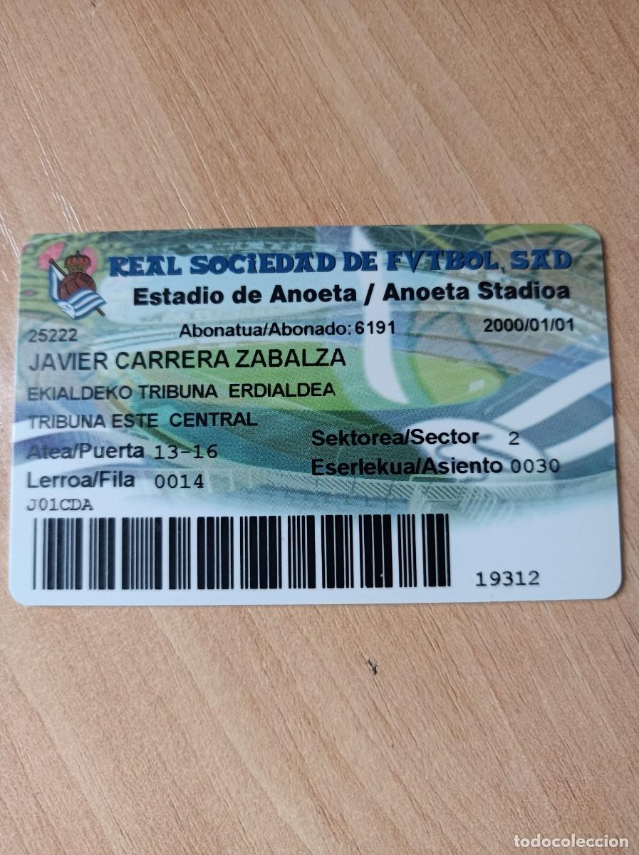 Coleccionismo deportivo: Carnet Real Sociedad 2000-01 - Foto 1